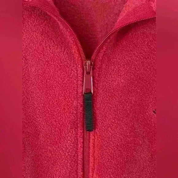 Columbia Full Zip Dark Red Rust Fleece Jacket Women's Large - Picture 10 of 10